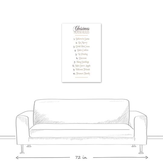 Christmas House Rules Canvas Wall Art